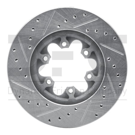 Dynamic Friction Co Brake Rotor Drilled And Slotted Silver, 631-48049R 631-48049R